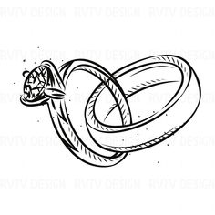 two wedding rings drawn in black ink