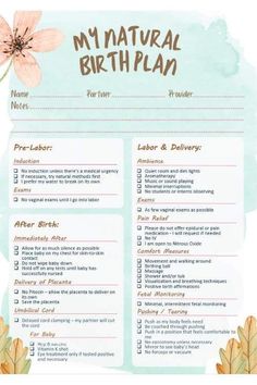 a printable birthday plan with flowers and leaves