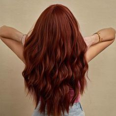 Stylish Bangs, Red Hair Inspo, Ginger Hair Color, Hair Color Auburn, 2024 Style, Hair Control, Copper Hair, Long Wavy Hair, Hair Inspo Color