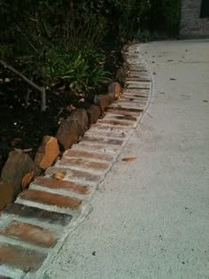 there is a brick path going up the hill