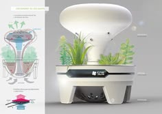 an electronic device with plants growing out of it