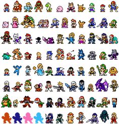 an image of the different characters in super mario's video game, which is being displayed