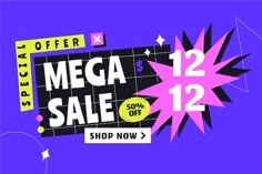 the mega sale is up to 12 % off and it's on sale now