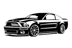 a black and white drawing of a car