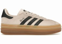 adidas Gazelle Bold Wonder Quartz Black Gum (Women's) Bold Gazelle, Adidas Gazelle Outfit, Adidas Gazelle Bold, Gazelle Bold, Beauty Shopping, Funky Shoes, Summer Sneakers, Black Gums, Fall Fits