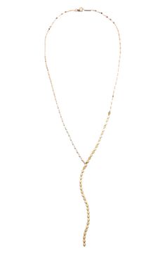 Flattened links catch light along this lariat necklace crafted from 14-karat gold. 20" length, 4" drop 14k gold Imported Lana Jewelry, Necklace Craft, Lariat Necklace, Size 20, Jewelry Box, Nordstrom, Yellow Gold, Luxury Fashion, Yellow