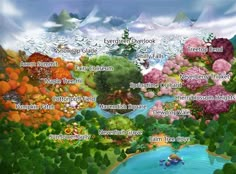 an animated map of the world with many different locations