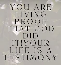 the words you are living proof that god did it your life is a testimony