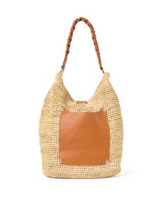 This tan raffia bag from Laggo is the perfect beach bag. Large enough to carry all of your essentials, this shoulder bag features a tassel and a braided leather handle. Pair this bag with a pair of jeans and a light top for a warm day. Casual Brown Hobo Bag With Braided Handles, Casual Brown Braided Bucket Bag, Trendy Beach Hobo Bag With Leather Handles, Trendy Hobo Bag With Leather Handles For Beach, Trendy Hobo Bag With Leather Handles For Vacation, Chic Braided Bucket Shoulder Bag, Casual Hobo Bag With Leather Handles For The Beach, Natural Color Woven Leather Hobo Bucket Bag, Vacation Crochet Leather Bag With Woven Detail