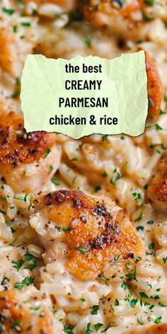 the best creamy parmesan chicken and rice