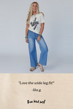 The ultimate boho denim pant is the Dory Wide Leg Jeans the perfect casual bottoms to wear all year long with your boho tops! Comfortable Cotton denim fabric Relaxed wide leg silhouette High - rise waist with a button - zipper front closure and belt loop details Convenient double side seam and back patch pocket details Pair with: Tattoo Bralette, Meadow Waves Crochet Sweater and Aegean Boho Leather Cuff Bracelet. *Due to lighting and differences in monitors, actual colors may vary slightly from Waves Crochet, Boho Essentials, Bralette Outfit, With Tattoo, Boho Denim, Casual Bottoms, Leather Cuff Bracelet, Boho Leather, Comfy Pants