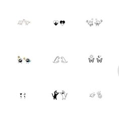 several different types of stickers on a white background, including cats and dogs with heart shaped eyes