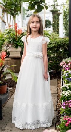 Fairy Godmother #1732W - White Elegance First Communion Dresses Catholic White, 1st Communion Dresses Catholic, First Communion Dresses For Teens, Confirmation Dresses White Catholic, First Communion Dresses Catholic Simple, First Communion Outfit For Mom, Catholic Confirmation Dresses, Communion Dresses Catholic, First Communion Dresses Catholic