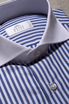 Classic Shirts For Men, Pini Parma, White Collar Shirt, Suits And Ties, Trousers Pattern, Pajama Pattern, Preppy Mens Fashion, Blue And White Shirt, Classy Outfits Men