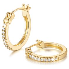 PRICES MAY VARY. 【Innovative Clasp Design】Our 14k gold hoop earrings for women feature a user-friendly and secure clasp mechanism, allowing easy wear and removal without compromising on style and comfort just by opening it from two side. 【Exquisite Craftsmanship】The gold hoop earrings 14k gold plated hoop earrings for women are meticulously crafted from 14k gold, ensuring long-lasting shine and a lifetime of enjoyment. Crafted from 14k gold, our gold hoop earrings are hypoallergenic, making them Insta Girly, Hoop Earrings Diamond, 14k Gold Hoop Earrings, Small Gold Hoop Earrings, Small Gold Hoops, Stainless Steal, Hoops Earrings, Zirconia Earrings, Diamond Hoop Earrings