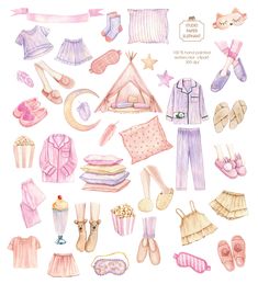 Pjamamas Party, Sleepover Stickers, Sleepover Art, Sleep Clipart, Slumber Party Aesthetic, Sleeping Emoji, Birthday Slumber Party, Mask Png, Party Font