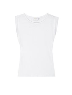 Your go-to muscle tank with extra roomy armholes and an easy, effortlessly bold silhouette. (This one comes in White.) | Women's Janis Tank Top in White | Ethical Essentials Relaxed Fit Muscle Tee Tank In Athleisure Style, Relaxed Fit Muscle Tee Tank For Athleisure, Summer Workout Muscle Tee With Dropped Armholes, Versatile Sleeveless Muscle Tee For Summer, Sporty Relaxed Fit Muscle Tee For Everyday, Athleisure Sleeveless Muscle Tee Relaxed Fit, Athleisure Muscle Tee Sleeveless Relaxed Fit, Athleisure Relaxed Fit Sleeveless Muscle Tee, Relaxed Fit Muscle Tee For Workout With Dropped Armholes