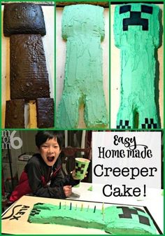 the homemade creeper cake is ready to be eaten