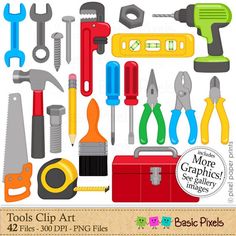 the tools clip art is ready to be used for crafts and other projects, including construction equipment