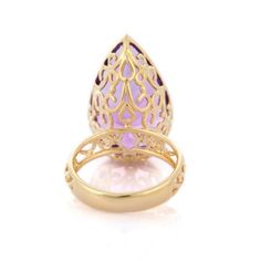 Amethyst Cocktail Ring in 14K Gold is a perfect statement jewelry to match with every outfit of your wardrobe. It's just a simple ring and simplicity is the ultimate form of sophistication.  Amethyst encourages self-control and strengthens the bond in a relationship  PRODUCT DETAILS :-  > Material - 14K Solid Yellow Gold > Gemstone - Amethyst  > Gemstone Weight - 18.2 ct > Gemstone pcs - 1 > Gemstone shape - Pear  > Gemstone size - 25 x 15 mm > Gross Weight - 9.428 Grm > Shank width - 4.05 mm > Elegant Yellow Gold Amethyst Ring With Gemstone Accents, Elegant Yellow Gold Amethyst Open Ring, Elegant Green Amethyst Ring, Elegant Amethyst Open Ring For Wedding, Elegant Open Amethyst Ring For Wedding, Elegant Teardrop Gemstone Rings, Modern Yellow Gold Amethyst Ring For Wedding, Formal Teardrop Amethyst Ring, Modern Yellow Gold Amethyst Wedding Ring