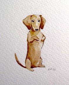 a drawing of a dog sitting on its hind legs