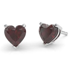 ad eBay - Find many great new & used options and get the best deals for Garnet Heart Stud Earrings In 14k White Gold at the best online prices at eBay! Free shipping for many products! Ruby Stud Earrings, Garnet Heart, Ruby Earrings Studs, Heart Stud Earrings, Heart Studs, Heart Earrings Studs, Stud Earrings Set, Fine Earrings, Gold Heart