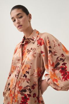 Transept Crepe Blouse | Meadow Blooms | Aje – Aje ROW Co Ords Outfits, Jumper Denim, Jumper Pants, Crepe Blouse, Floral Fabrics, Knit Jumpsuit, Abstract Floral Print, Denim Accessories, Pattern Ideas