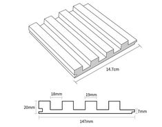 a diagram showing the size and width of wooden slats