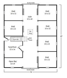 the floor plan for an office building with two floors and one room on each side