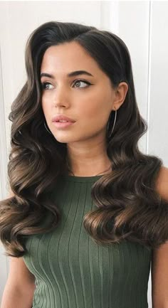 Hollywood Hair, Guest Hair, Bridesmaid Hair Makeup, Long Hair Wedding Styles, Wedding Hair Inspiration, Wedding Hair Makeup, Bridal Hair And Makeup, Wedding Hair And Makeup, Bride Hairstyles