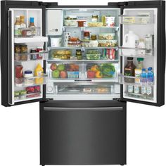 an open refrigerator with its doors wide open