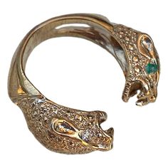 2 pcs Emerald 2 pcs White Diamond Jaguar Ring Bronze Animal Resizable J Dauphin J DAUPHIN Ring "Attack" Open ring tiny adjustable between sizes 5-8 Hand Made in Los Angeles In Mayan mythology, the jaguar was seen as the ruler of the Underworld, and as such, a symbol of the night sun and darkness. There were Mayan priests called Balam who officiated at only the most important ceremonies. Along with the Aztecs and Mayans, the Inca also built temples to the jaguar. For some, the jaguar represents t Mayan Mythology, Jaguar Animal, The Aztecs, Yellow Gold Cocktail Ring, Gold Statement Ring, Contemporary Ring, Gold Cocktail Ring, White Diamond Ring, Bracelet Love