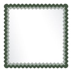 a green scalloped border on a white background with space for text or image