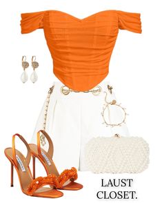 Casual Brunch Date Outfit, 30 Birthday Brunch, Orange Outfits For Women, Birthday Brunch Outfit, Outfit Brunch, Summer Brunch Outfit, Orange Outfits, Girls Night Outfit, Spring Night