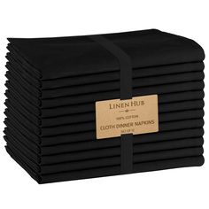 the linen hub cloth dinner napkins are stacked on top of each other