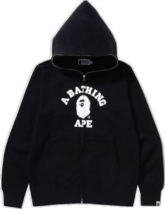 Bape Hoodie Men, Black Bape Hoodie, Bape Full Zip Hoodie, Bathing Ape Hoodie, Hoodie Bape, Bape Shark Hoodie, Bape Outfits, Bape Streetwear, Bape Shark