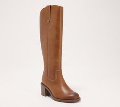 If you only have room for one new boot on your shoe self this season, make it this these Clarks Signature leather boots. From slim-leg denim to trending boho dresses, the tall-shaft design lends richness to every look in the closet -- and new trends you want to try out, too. And thanks to a flexible, lightweight sole and contoured footbed, the mid-heel style is incredibly easy to walk in -- whether your destination is the bottle filler across the office or happy hour downtown! From Clarks Footwe Bohemian Leather Heeled Boots For Fall, Fall Bohemian Leather Heeled Boots, Clarks Boots, Boho Dresses, The Closet, Clarks Shoes, Slim Leg, Mid Heel, Slim Legs