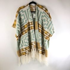 Free People Diamondback Cozy Kimono Poncho Soft Southwest Boho Ivory Yellow Os New With Tags! Length: 34" Comes From A Smoke Free Home. Feel Free To Ask Any Questions You May Have. Thanks For Looking! Yellow Bohemian Poncho One Size, Bohemian Yellow Poncho One Size, Yellow Bohemian One Size Poncho, Yellow Bohemian Poncho For Fall, Yellow Bohemian One-size Poncho, Casual Yellow Outerwear For Vacation, Free People Vest, Free People Kimono, Boho Poncho