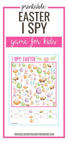 Easter I Spy Game Free Printable Fun Easter Activities, Printable Easter Activities, Boredom Busters For Kids, Easter Activity, Easter Activities For Kids, Activity Sheets For Kids, Easter Printable, Keep Kids Busy, Easter Printables Free