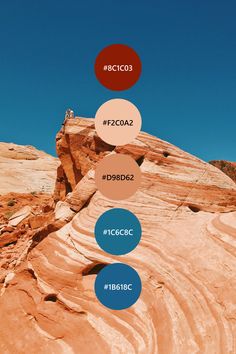 a rock formation with circles labeled in different languages on it and the words icoc3, icoca2, icoc5c, icoc4