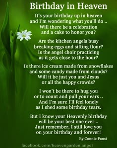 a birthday poem for someone who is in heaven