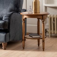 Traditional Peroba Round Side Table – Classic Two-Tier Design - Brown Side Table, Classic Side Table, Small Round Side Table, Round Wood Side Table, Cottage Style Interiors, Sitting Room Ideas, Drum Side Table, Side Table Decor, House Makeover