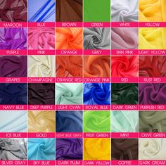 "30 Color Silk Premium bright Georgette Chiffon Plain Crepe Dyed Fashion Fabric 60\" Decoration, Craft & Dress use in USA, uk and canada Product Specification:- FABRIC TOWN 30 Color Silk Premium bright Georgette Chiffon Plain Crepe Dyed Fashion Fabric 60\" Decoration, Craft & Dress use in USA, uk and canada Composition: Silk Chiffon Drapes Well Chiffon holds a beautiful drape, which makes it popular for summer dresses and evening gowns. It also does hold a little bit of its own structure, which Material Gown, Last Day At Work, Surgical Suture, Light Cyan, Belle Silhouette, High Fashion Looks, Lightweight Pants, Gown Styles, Plain Fabric