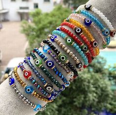 Top Seller for 12pcs Handmade Bracelet colorful beaded Bracelets with Evil Eye , Fashion Jewelry Evil Eye Fashion, Colorful Beaded Bracelets, Eye Fashion, Wrist Jewelry, Handmade Bracelet, Top Seller, Bracelets And Charms, Handmade Bracelets, Evil Eye