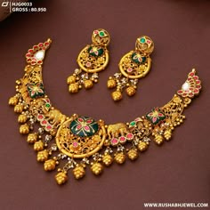 ₹655973/- Rajwada Jewellery, Rushabh Jewels, Fancy Diamond Ring, Beautiful Bridal Jewelry, Traditional Necklace, Gold Jewels Design, Gold Bridal Necklace, Pretty Jewelry Necklaces