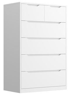 PRICES MAY VARY. 【Perfect Size & Saving Space】: The size of dresser is 43.3"H X 27.5"W X15.7"D. The dresser for bedroom not only takes up less space, but also provides enough storage space to store clothes, scarves, socks, T-shirts, pants, sunglasses and toys. Keep the room clean at all times. 【 White Dresser & Smooth Metal Rai】l: We offer 2 types of drawers for classified storage, 4 large wood drawers for shirts, sweaters, long sleeves, etc., and 2 small wood drawers can be used to store your s Bedroom White Dresser, Tall Chest Of Drawers, Large Dresser, Modern Chest Of Drawers, Black Dressers, Bedroom Drawers, Dresser For Bedroom, Bedroom White, Tall Dresser