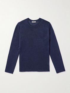 Onia's a great choice for holiday style and casualwear. This 'Kevin' sweater is knitted from linen, so it has a natural tactility and breathability. The hems are rolled rather than ribbed for a relaxed finish. Linen Sweater, Sweater For Men, Navy Linen, Wardrobe Edit, Holiday Style, Casual Blazer, Suede Jacket, Clothes Collection, Mr Porter