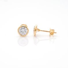 "Your wife would be delighted to receive 14k solid gold beautiful studs earrings gift as a birthday present, anniverasry and holidays gift. These 14k solid gold post earrings are one of my \"Studs Earrings'' collection. Perfect for birthday, celebration gift, sparkling clear zirconia will complement the elegant and delicate look with every outfit and every occasion. Product details : * 14k gold- yellow, rose,white. * CZ stone. * Diameter of the earrings is 0.7mm ♥ The stones can be change to you Gold Studs Earrings, Filigree Wedding Ring, Beautiful Stud Earrings, Lace Ring, A Birthday Present, Studs Earrings, Holiday Jewelry, Rings For Her, Earrings Collection