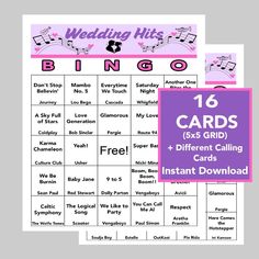 wedding games with free printables for the bride and groom to play on their wedding day