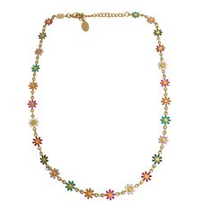 Have you ever seen a cuter necklace? We're feeling all the summer vibes with our new Daisy multicolor choker! Throw this on with a swimsuit or even a fancy outfit and you'll be the best dressed anywhere you go! 16 inches w/ 2 inch extenderacrylic flowers, Stainless steel with 14k gold plating Multicolor Flower Necklace For Summer Beach, Bohemian Multicolor Flower Necklace For Summer, Colorful Necklaces For Summer Party, Colorful Necklace For Summer Party, Multicolor Flower Jewelry For Beach, Summer Beach Flower Necklace With Charm, Summer Beach Flower Charm Necklace, Colorful Summer Party Necklaces, Summer Beach Flower Necklace With Flower Charm